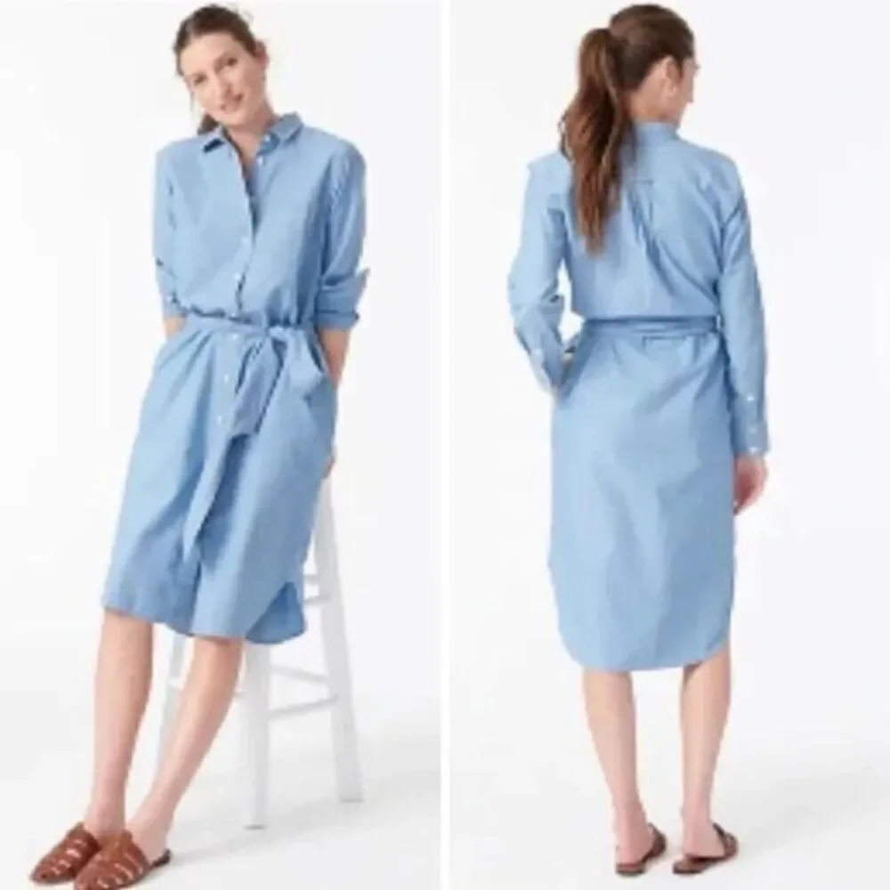NEW J. Crew Classic-fit Chambray Shirt dress, size 2
